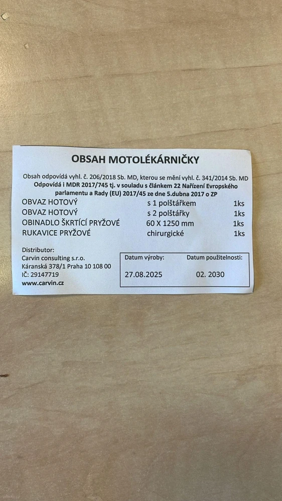 LÉKARNIČKA NA MOTO